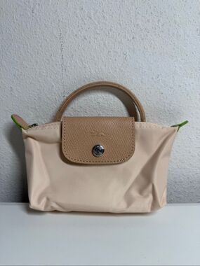 Longchamp Mini Crossbody Bag Top Handle Nude / Blush Beige + Strap